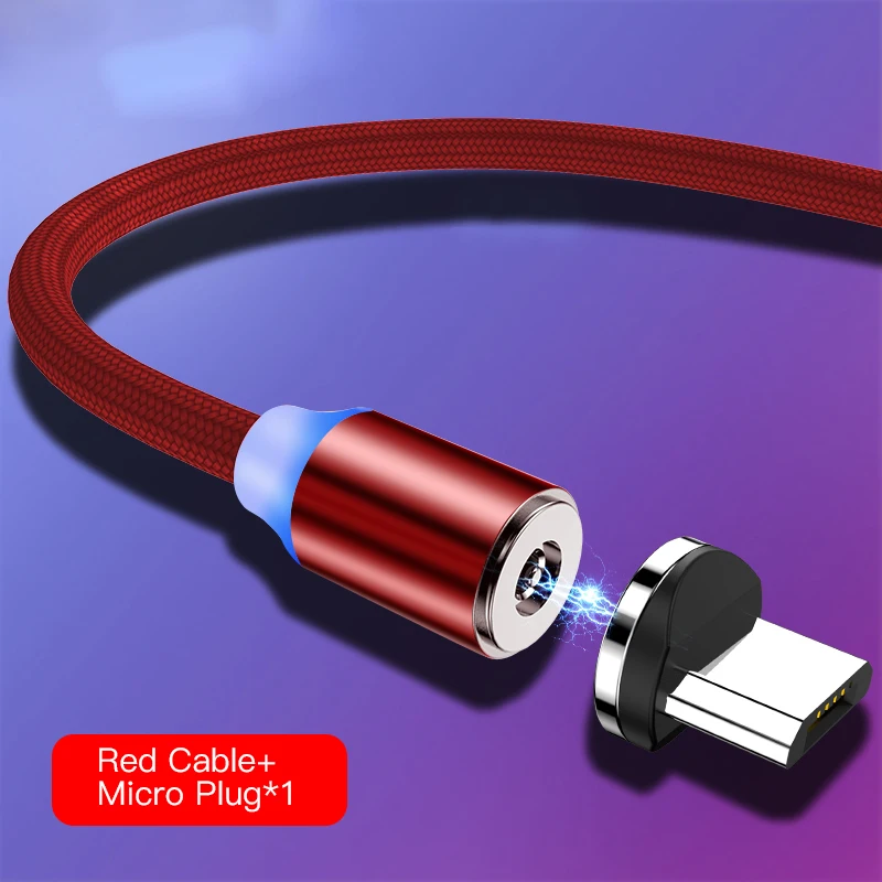 Ihuigol магнитные кабели зарядного устройства 2 в 1 освещение для iPhone X 7 8 Plus зарядный кабель type-C для huawei P20 Micro USB для samsung - Цвет: Micro Red