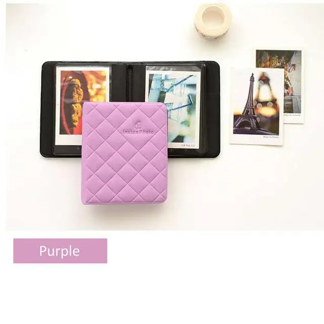 3in Stamp Organizer PU 36 Карманный держатель коробка макарон памятный для маленького фотоальбома - Цвет: Фиолетовый