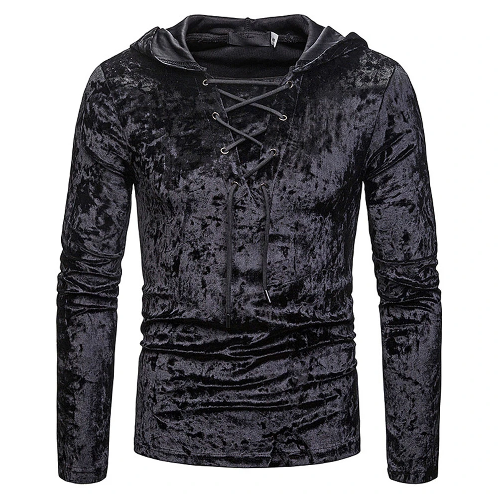 velvet hoodie mens black