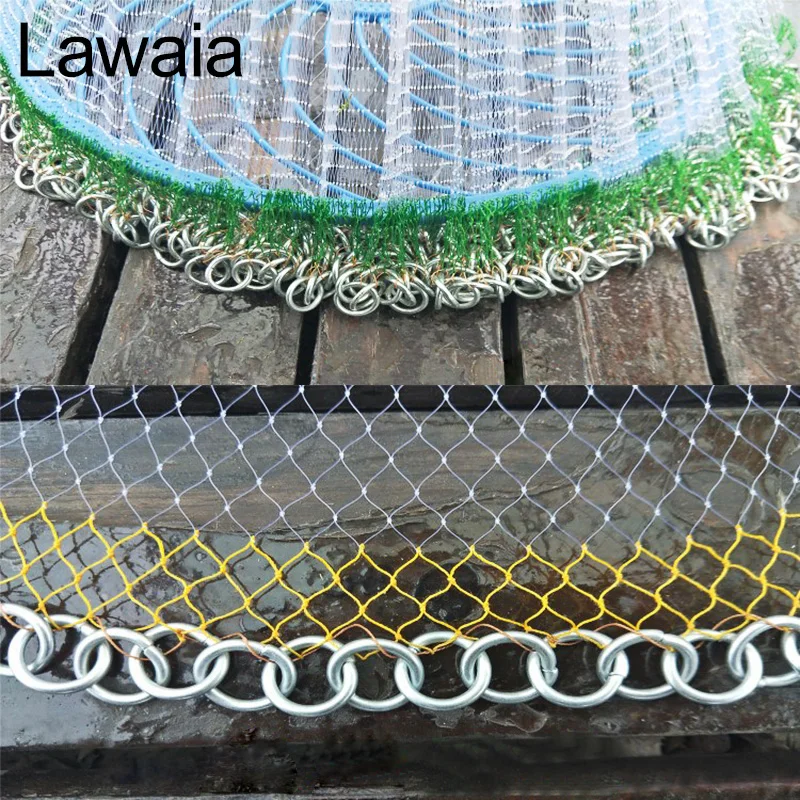 Lawaia рыболовная сеть, железная цепь, ручная метательная сеть, железное кольцо, Корейская сеть, литьевая сеть, диаметр 3 м-4,8 м, рыболовные принадлежности, рыболовные снасти
