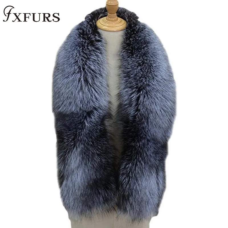 Fxfurs 2020 Di Lusso Genuino Sciarpa Di Pelliccia Di Volpe Vera Pelle Di Volpe Sciarpa Big Size Natural Pelliccia Di Volpe Donne Di Inverno Scialle St