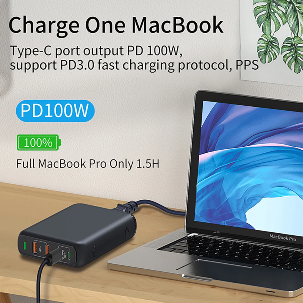 Зарядное устройство PD150W GaN для быстрой зарядки 4 0 ВТ зарядное двух устройств 100 Вт