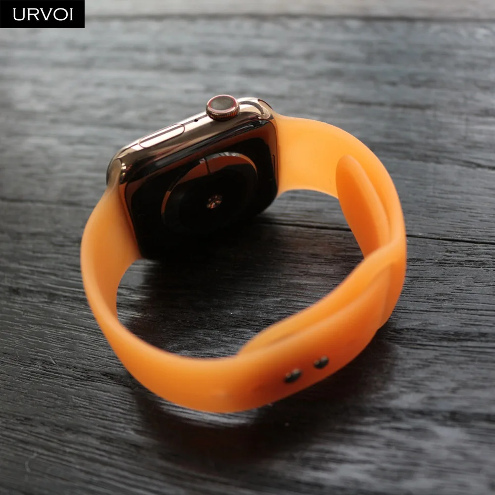URVOI силиконовый ремешок для apple watch 4 3 2 1 ремешок для iwatch 40 мм 44 мм мягкий карамельный Желейный спортивный ремешок красочная Замена