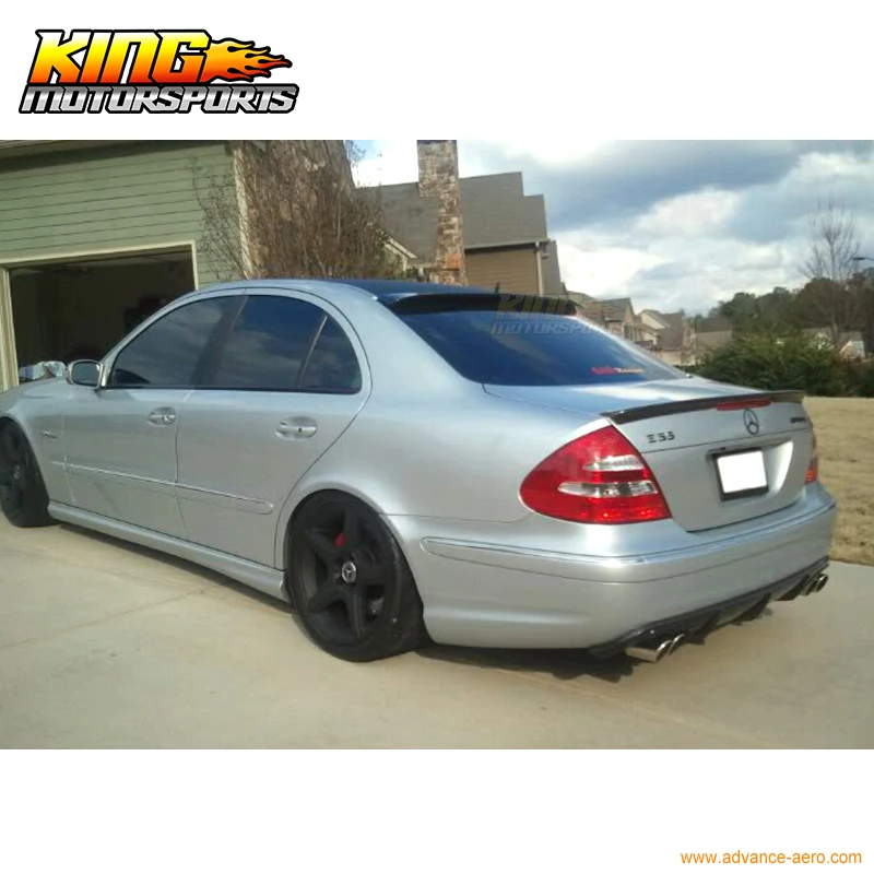 FIT For 03-09 Benz E-Class W211 AMG Trunk Spoiler Painted Obsidian Black #197