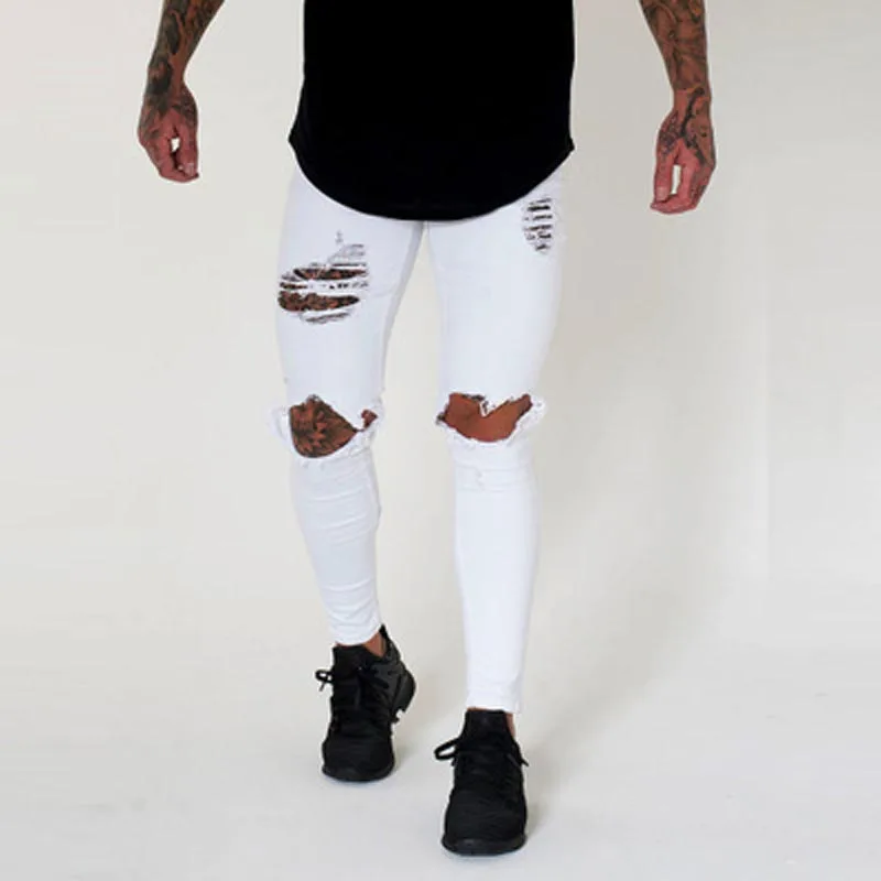 Wholesale 2020 Fashion Europe America design low waist Skinny jeans men Knee hole cowboy hip hop dance street white black pants Wholesale 2020 Fashion Europe America design low waist Skinny jeans men Knee hole cowboy hip hop dance street white black pants