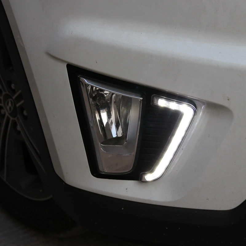 Светодиодный дневной светильник 12V Светодиодный светильник DRL конкретных для hyundai IX25 с указатель поворота светильник