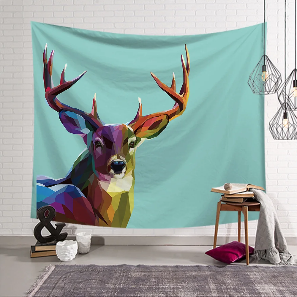 

Nordic Modern Wall Hanging Tapestry Elk Series Printed Art Polyester Wall Cloth Tapestries Beach Throw Towel Yoga Shawl Blanket