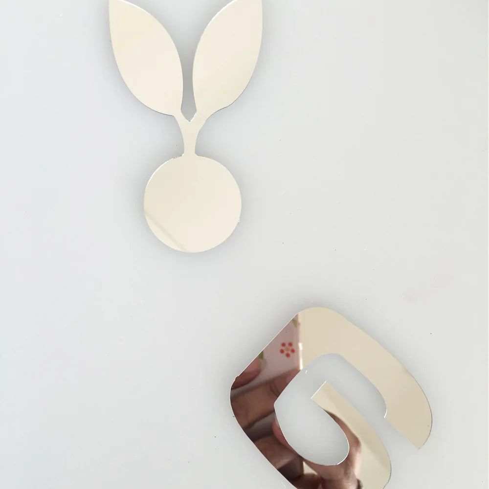 Funlife Creative Clock Wall Stickers Wall Clock 3D Birds Leaf Mirror Stickers Digital Clock Wc1466