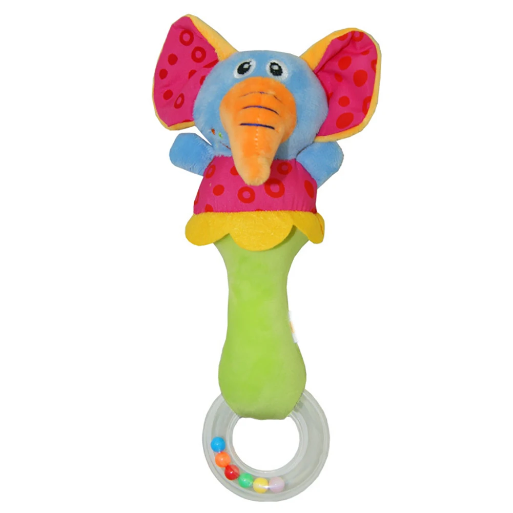 Baby Hand Rattle Toy Cute Colorful Cartoon Lion Animal Calf Teether Hand Rattle Toy Shaking Jingle 3