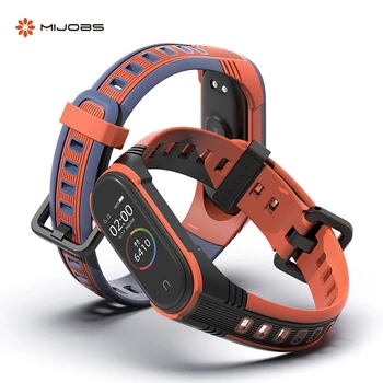 

Mijobs Silicone strap For Xiaomi Mi Band 4 3 Bracelet Double Color Wristband For Mi band 4 Smart watch For Miband 4 3 Wriststrap