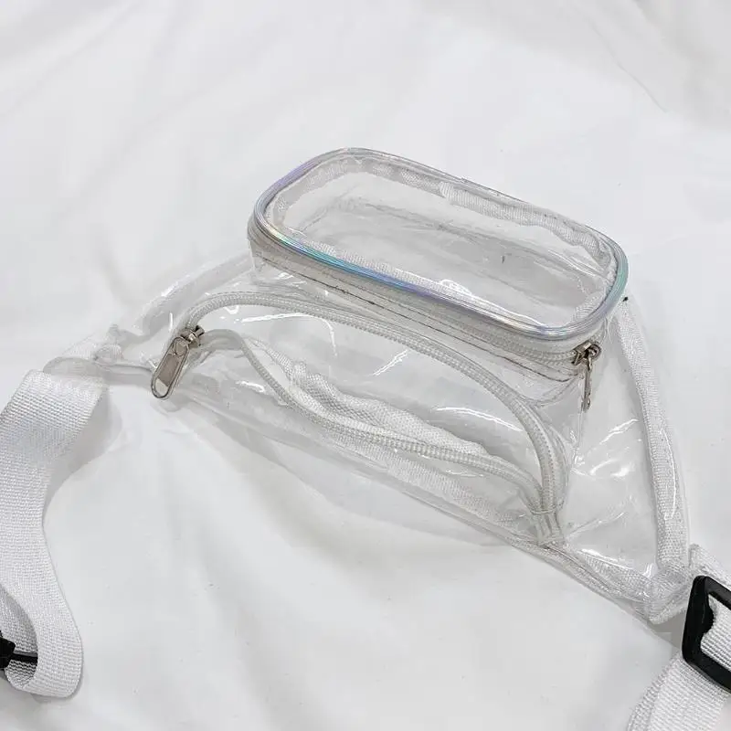 Прозрачные ПВХ поясные сумки для женщин и девочек на молнии чехол для телефона нагрудный ремень поясная сумка