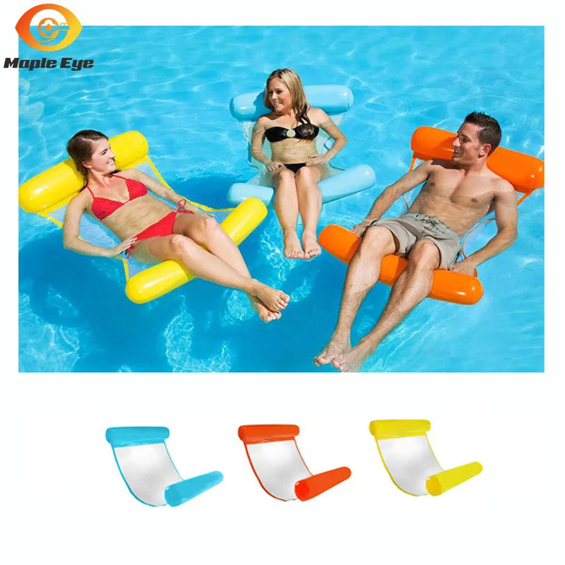 

Floating Deck Chair Water Floating Row Foldable Backrest Inflatable Toy Floating Row Water Hammock Manufacturers Direct Selling