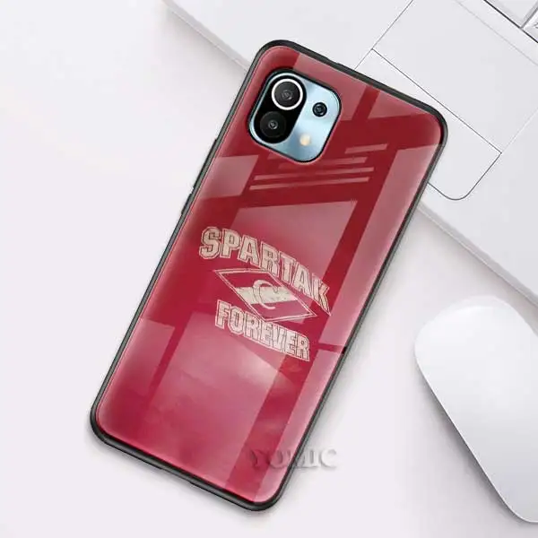 Russian Spartak Moscow Football Glass Case for Xiaomi Redmi Note 9S 8 K40 Mi 11 Poco X3 NFC 9 8T 9T 10T Pro 10 Lite Phone Cover T11
