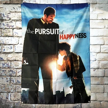 

The Pursuit of Happyness Hollywood Movie Flag Banner Wall Stickers Tapestry Wall Hanging Illustration Printed Wall Decoration