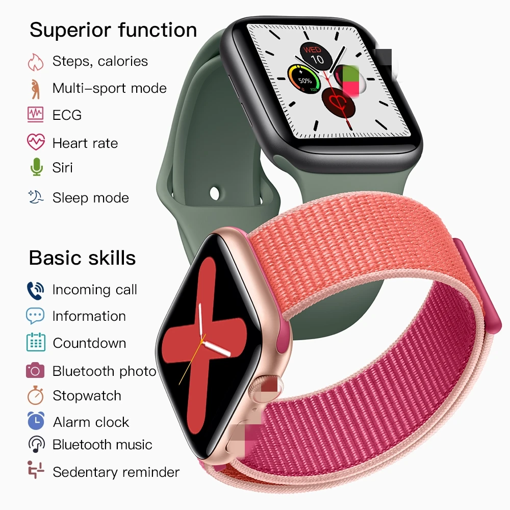 IWO 12 Smart Watch Bluetooth 1:1 Series 5 GPS Inteligente Pulseira Men Women iwo11 SmartWatch for IOS Apple VS IWO 10 9 8 7 6