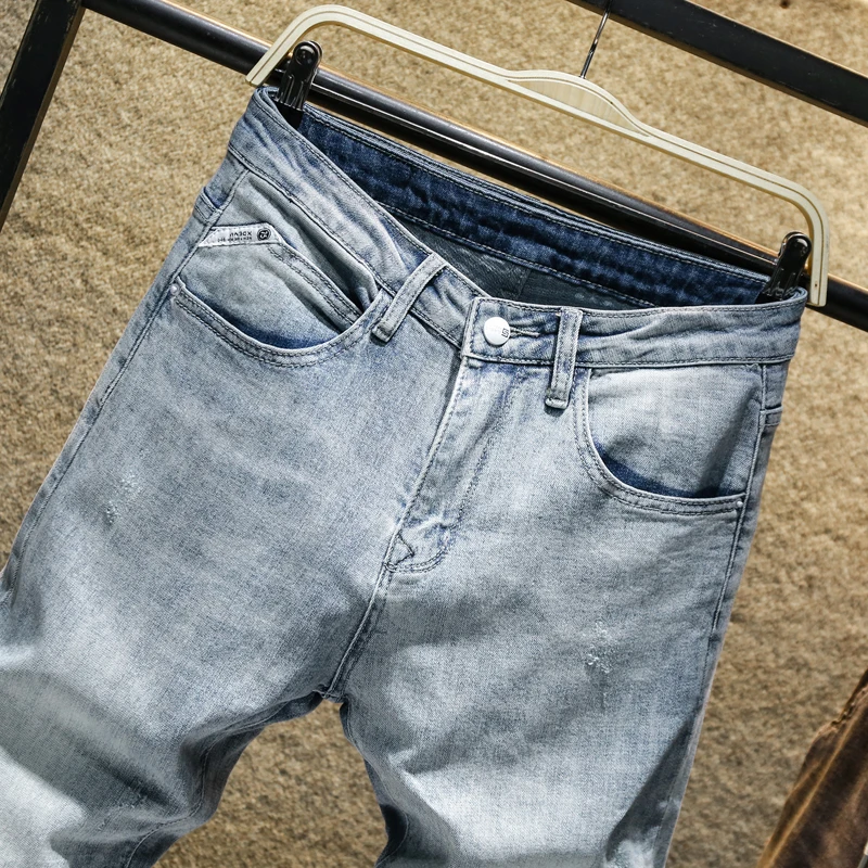 Discount 2020 Men's Stretchy Skinny Biker Jeans  Man Casual Loose Fall Denim Pants Mens  Elastic Waist Harem Pants Men Jogger Clothesgray