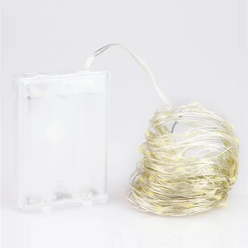 Fairy Lights AA Battery Powered 1M 10 2M 20 3M 30 5M 50 10M 100Leds Silver Led Copper Wire String Light Decorative Fairy Lights - Image 5