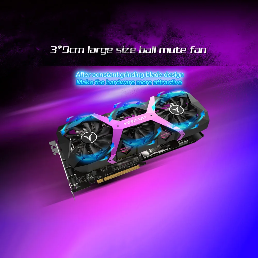 Yeston Radeon RX590-8G GDDR5 256bit игра ACE PCI Express x16 3,0 видеокарта DVI-D+ HDMI+ 3DP для настольного компьютера