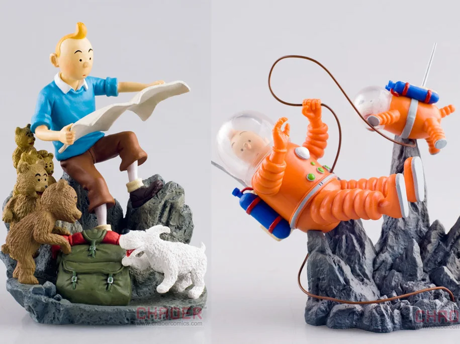 

Herge Comic Anime The Adventures of Tintin Milou Snowy Space Suit Destination Moon Objectif Lune figure model toys