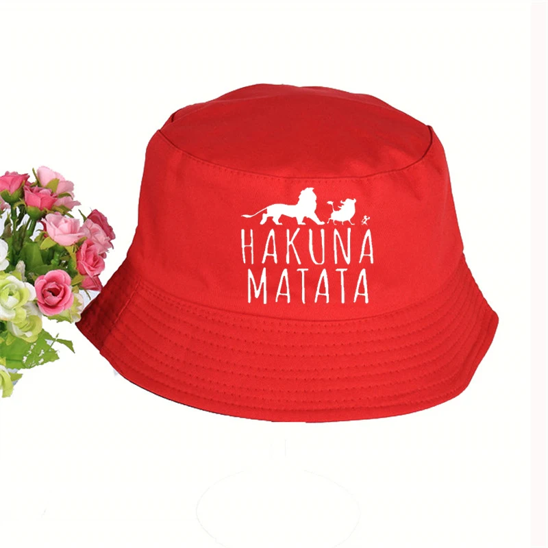 Шапки-ведерки с принтом Hakuna Matata, летняя популярная шляпа в стиле ...