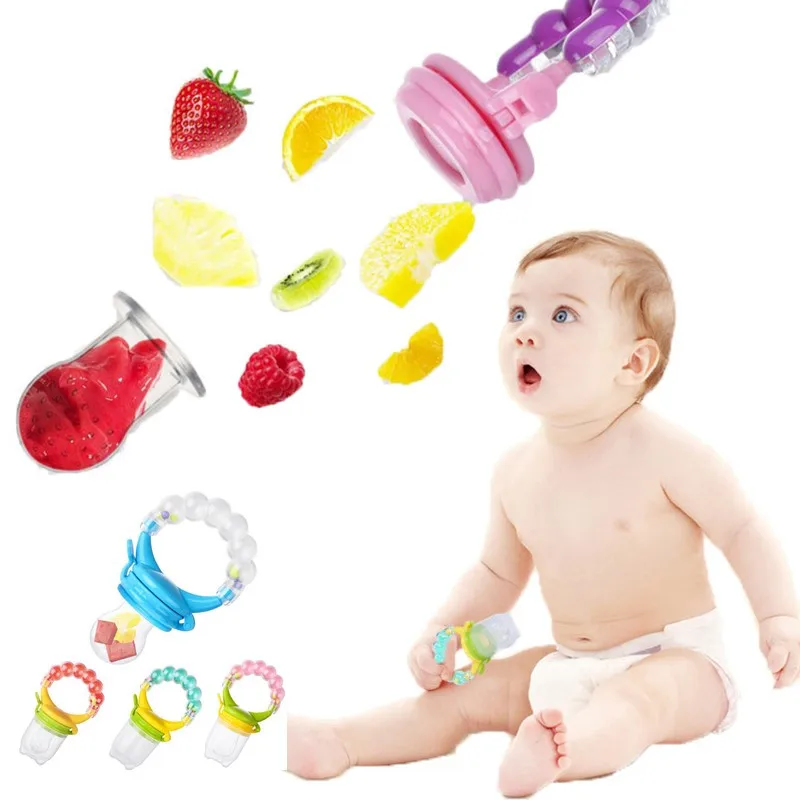 

Baby Nipple Fresh Food Fruit Milk Feeding Bottles Learn Feeding Drinking Water Straw Handle Teething Pacifier with Bell
