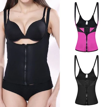 

Women Waist Trainer Push Up Vest Tummy Belly Girdle Body Shaper Waist Cincher Corset Zipper Vest Plus Size S-3XL Shapewear