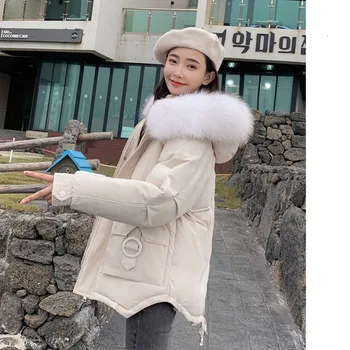 

Winter Jacket Women Dames Jassen Winter Manteau Femme Hiver Casacos Feminino Bread Loose Solid Long Coat Parka Ukraine Harajuku