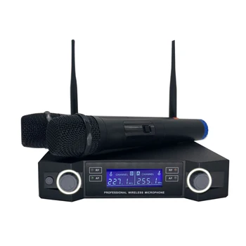 

Wire-less Microphone Digital Display Mic System Set with Dual Handheld Microphones for Home Use Party Wedding Church Meeting
