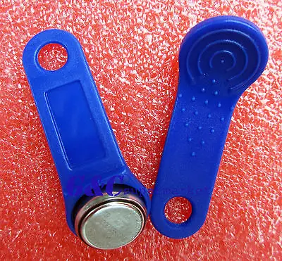 5PCS DS1990A-F5 TM Card iButton Tag with wall-mounted holder Blue diy electronics