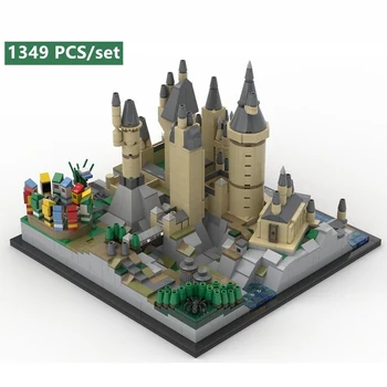 

New MOC-Movie streetview sets School of Witchcraft and Wizardry Fit MOC-25280 Castle House City Building Blocks Bricks Kid Gift