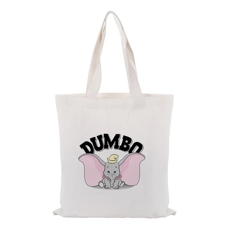 Холщовая Сумка-тоут Dumbo Сумочка с пользовательским принтом логотип DIY хозяйственная сумка экологическая многоразовая утилизация ежедневного использования