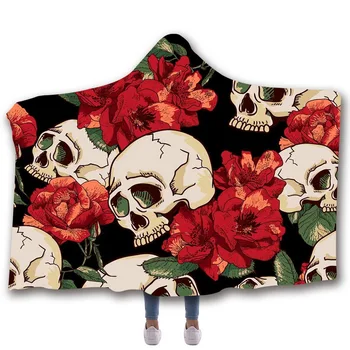 

3D Punisher Skull Printed Velvet Plush Throw Blanket Bedspread For Kids Girls Sherpa Blanket Couch Quilt Cover Travel