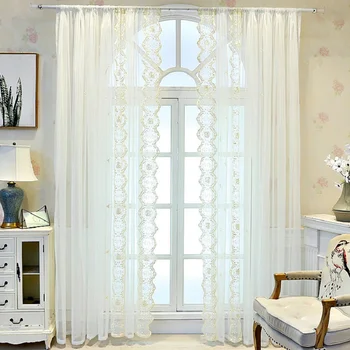 

Curtains Kitchen Window Flexible Soft Living Room Light Coffee Sheer Curtains Pattern Short Tulle Drapes Single Panels JK208Y