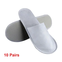 Новинка; 10 пар; одноразовая тапочка из плюша и картона; нескользящие домашние тапочки для отеля; вечерние гигиенические спа-педикюр; женская и мужская обувь