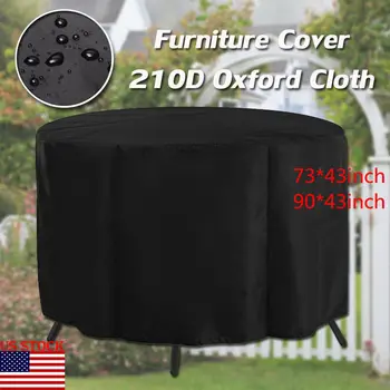 

Family Dining Room 90/73 Waterproof Outdoor Round Table Cover Patio Furniture Protection Black Round Table Cloth