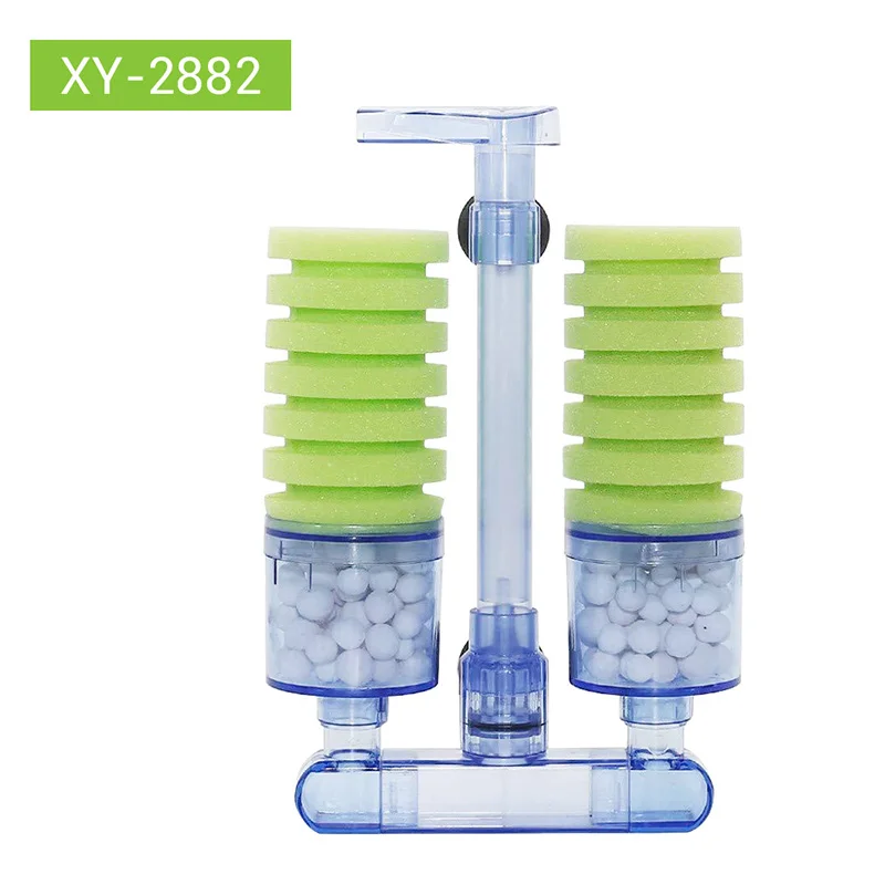 XY-2882 NICREW Аквариум губка фильтр Ультра тихий аквариум Биохимический Губка воздушный насос с фильтром вода падение двойной пены губчатые фильтры - Цвет: XY-2882