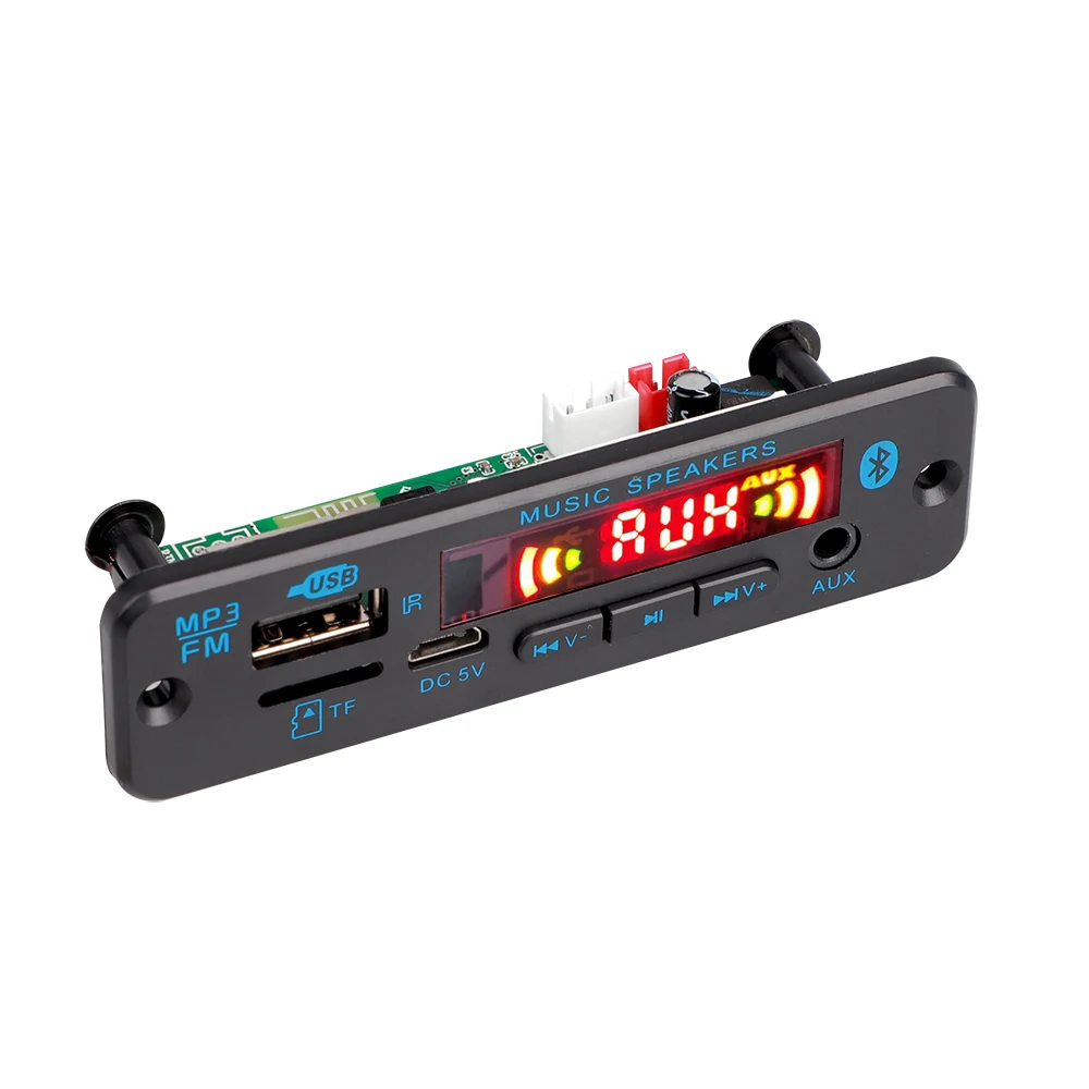 Wireless Bluetooth 5.0 Audio Decoder Board USB TF FM Radio Module DC 5V 12V Car MP3 Player Support MP3/WMA /WAV/FLAC/APE