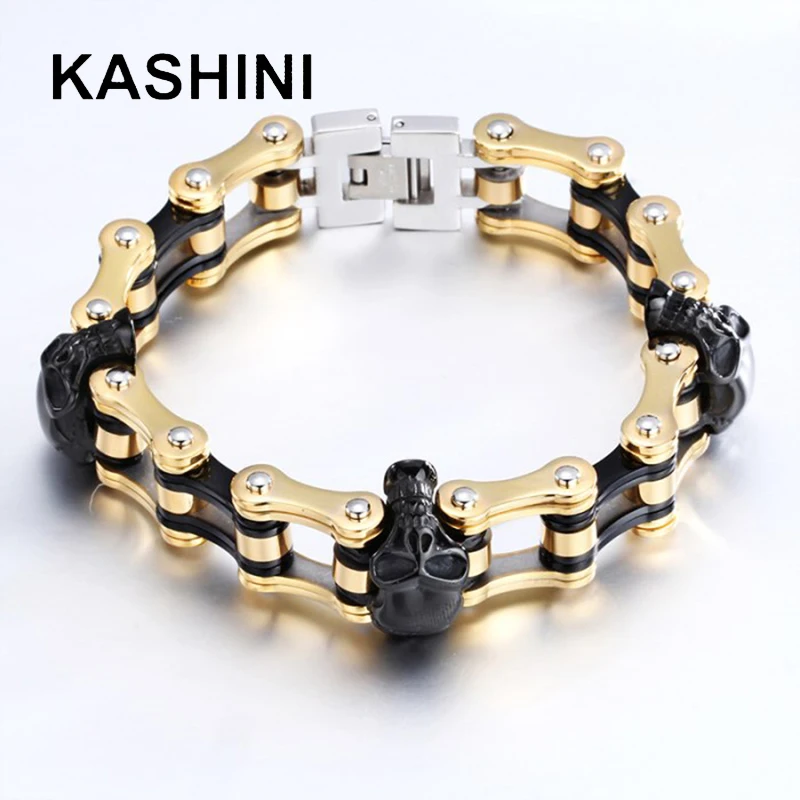 Мотоциклетная цепь панк велосипедные браслеты с кулоном в виде велосипеда KASHINI из нержавеющей стали красные модные браслеты мужские браслет для мужчин подарок ювелирные изделия