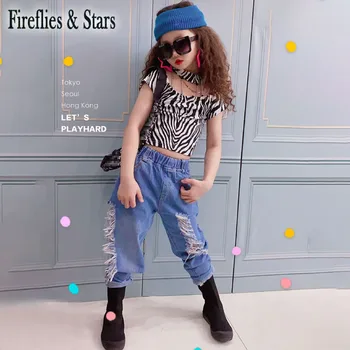 

Spring Summer girls jeans baby denim pants kids harem trousers children streetwear irregular side hollow out tassel 2 to 9 yrs
