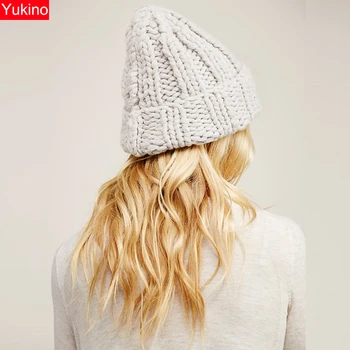 

Winter Women Hat 2019 New Autumn Faux Fur Female Warm Cap Knitted Beanie Girl Hats Woman Bonnet Femme Chunky Thick Stretchy Hats