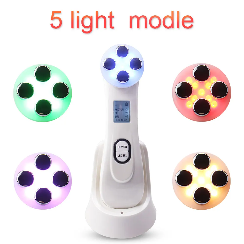 

5 in 1 RF Radio Frequency Facial LED Photon Skin Care Device Face Skin Lift Tighten Electroporation Light Therapy Beauty Device