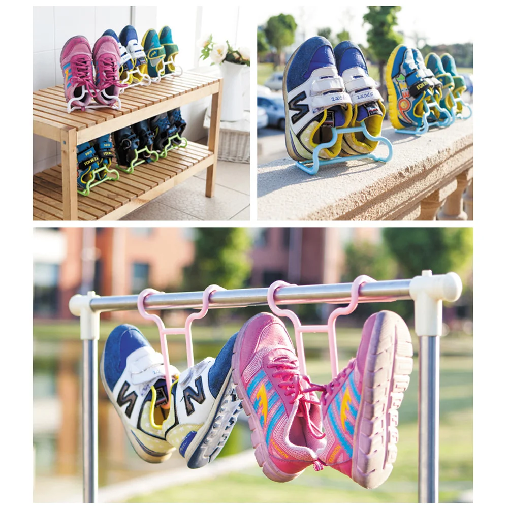 2 Pcs Multifunctional Shoe Organizer Kids Rack For Space Saving Drying