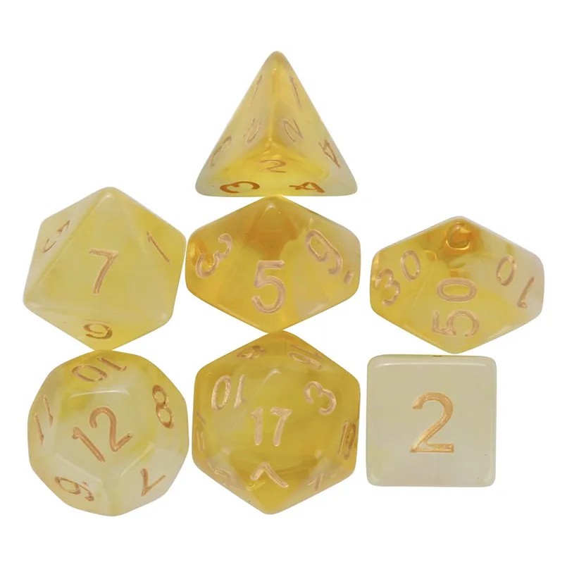 7Pcs dnd dice sets of transparent multifaceted tweezers TRPG game polyhedron D4-D20 multi-faceted acrylic dados de rpg 30A20 (5)