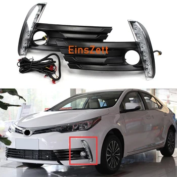 

1set Car Fog Lamp Assembly Kit For Toyota Corolla 2017~ON Front Bumper Lamp LED Bulb Day Light Turn Signal Light with Wiring