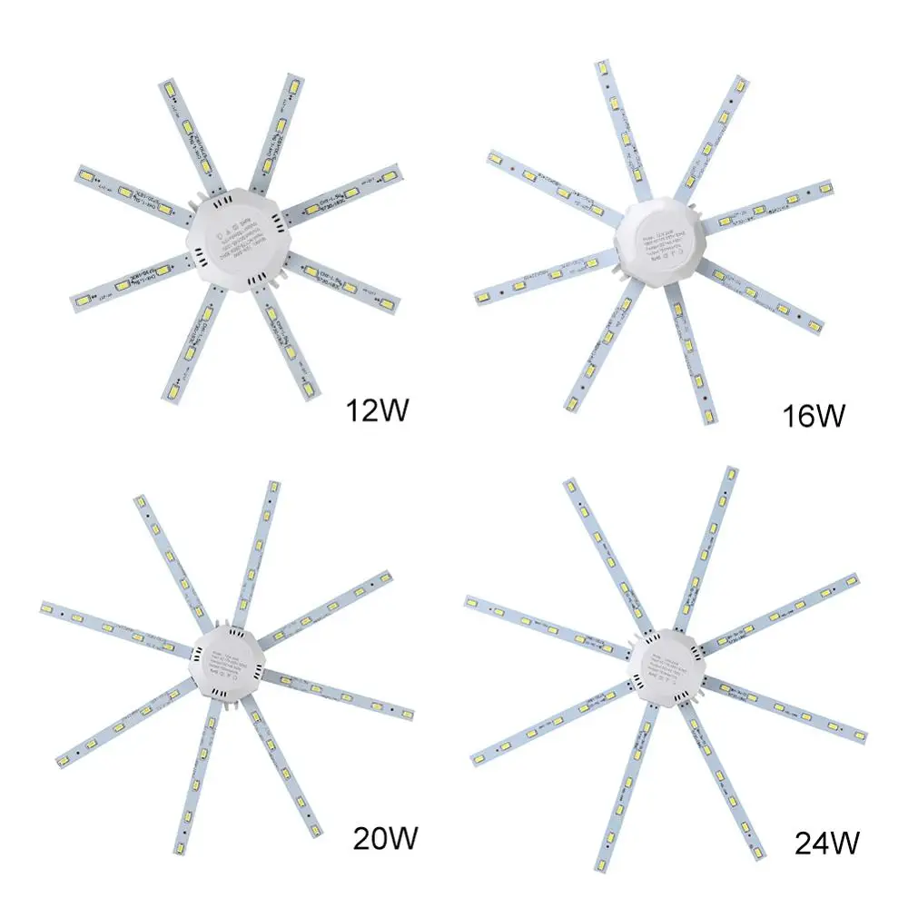 220V 56LED потолочный Панель светильник 12/16/20/24 Вт 500LM в форме осьминога Крытый Спальня потолочная панель для жилого фургона Ночной светильник Модуль панель округлая панель с лампочками