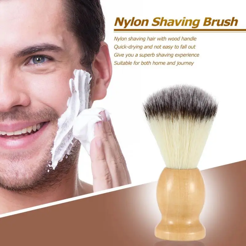 Profesional peluquería brocha de afeitar con mango de madera de Nylon puro para hombres de limpieza de máscara cosméticos herramienta dropshipping. Exclusivo.