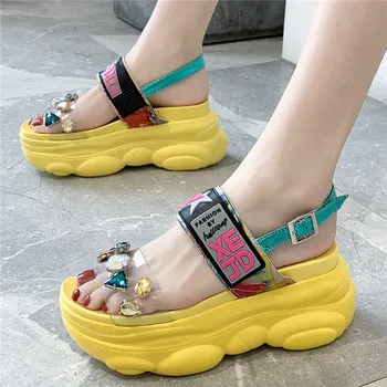 

Rhinestone Style Women's Platform Sandals 2020 Summer Fashion Women Comfortable Sandals Ladies Sbeakers Footwears