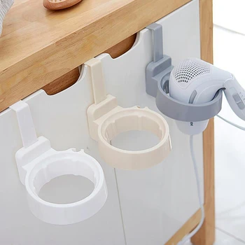 

Hanging Back Door Storage Shelf Free Punch Hair Dryer Rack Creative Bathroom Storage Holder Shelf Plastic Door Hook Mount