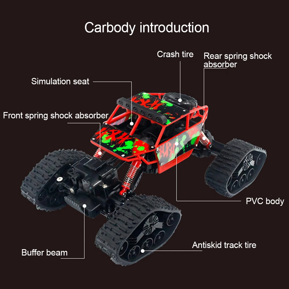 1/18 2WD высокоскоростной Радиоуправляемый внедорожный альпинистский гусеничный автомобиль Снежная дорожка детская игрушка подарок для детей наружные игры в помещении