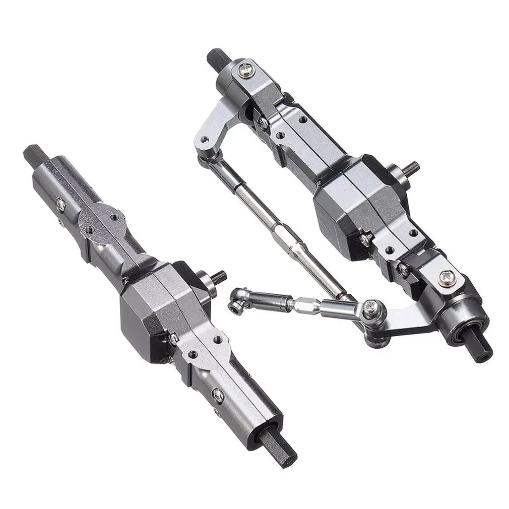 

1 Pair/SET Titanium Color Metal Front Rear Bridge Axle Set For WPL HengLong 1/16 Military Truck RC Car